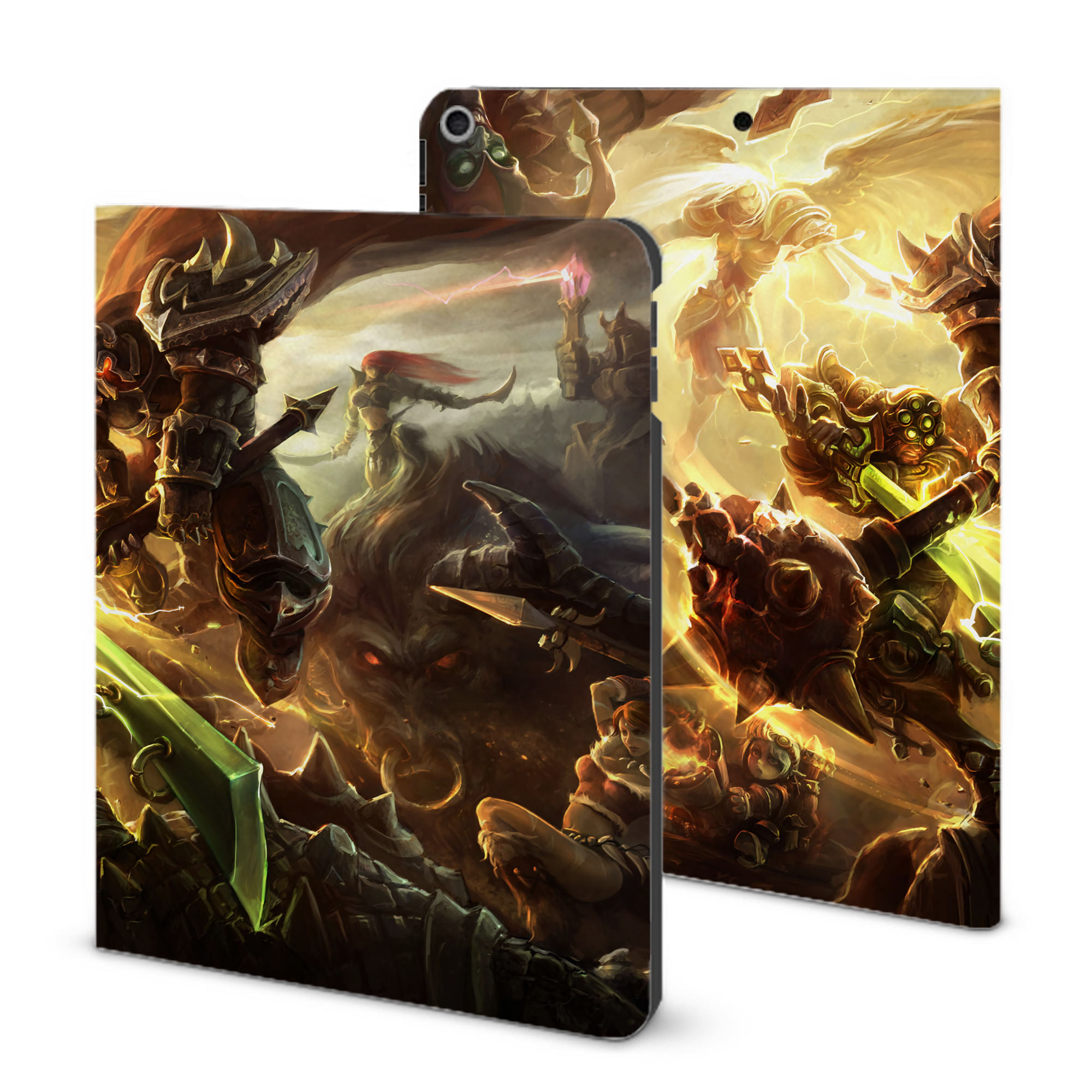 （画像用） リーグ・オブ・レジェンド League of Legends LOL IPad ケース ブック型 PUレザー TPU 耐衝撃 軽量 薄型 ペン収納なし 全面保護 IPad 各モデル対応